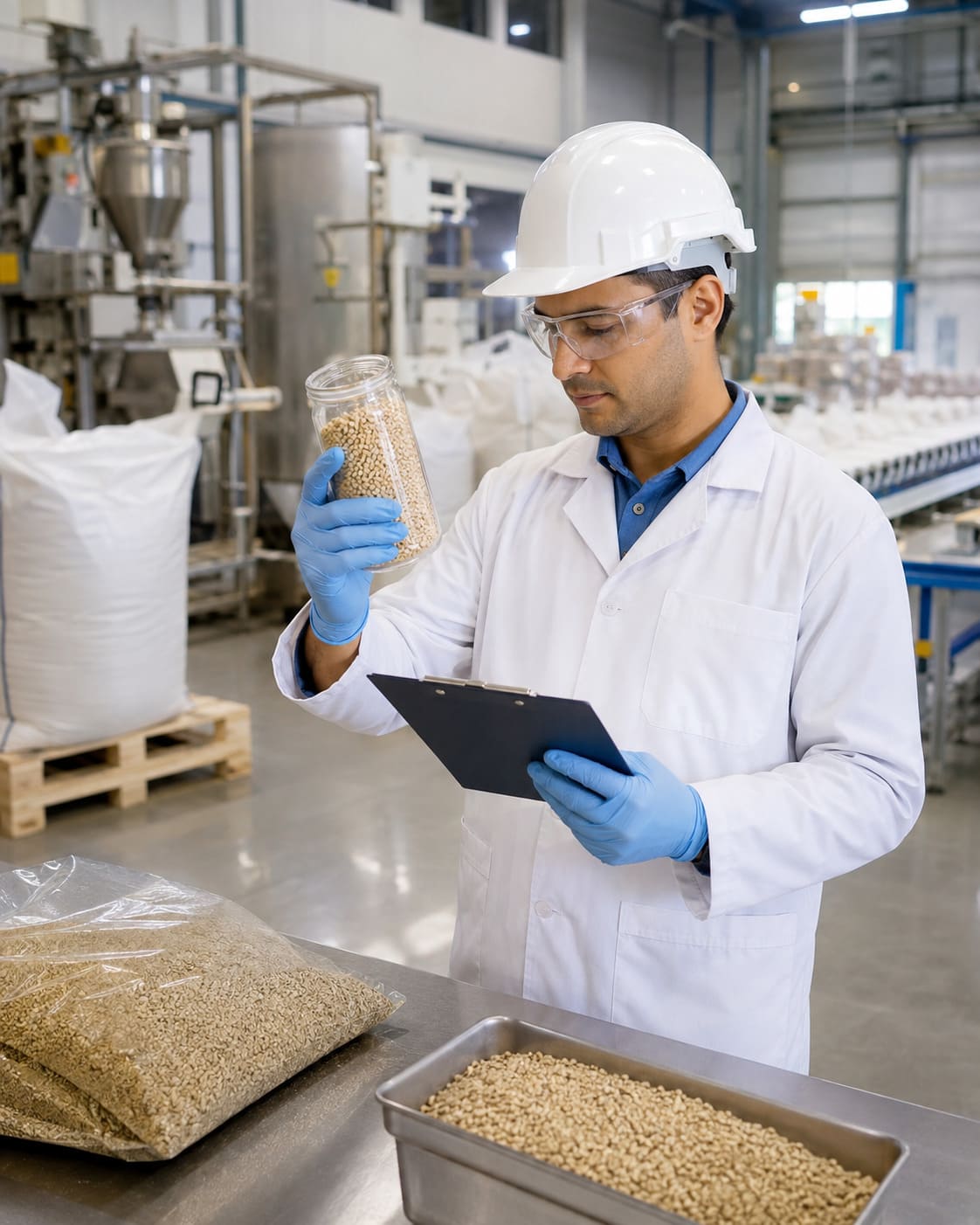 ERP SAP Business one para Agroindústrias 7 Profissional realizando controle de qualidade de matérias-primas